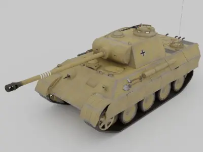 Panther Ausf A Medium Tank Low-poly 3D model