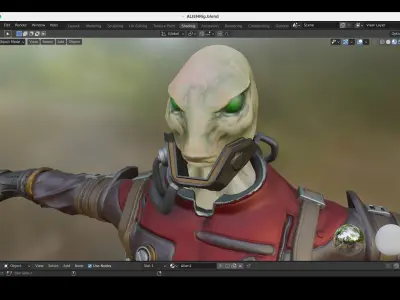 Alien NFT Model with all the source files and textures Low-poly 3D model