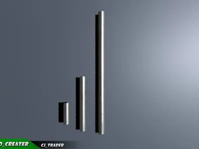 Lowpoly Modular Industrial Ceiling Pipe 3D Model Low-poly 3D model