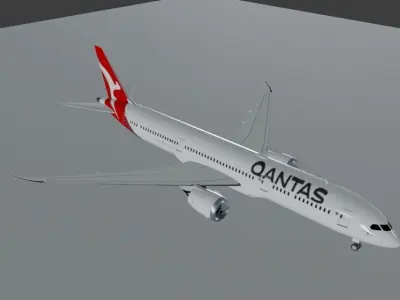 Qantas Boeing 787 9 Dreamliner 3D Model Low-poly 3D model