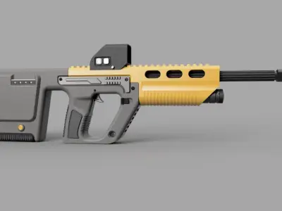 assault rifl weapon armament gun  3D model