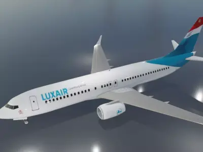 Boeing 737-800 low poly 3D Model with cockpit  Low-poly 3D model