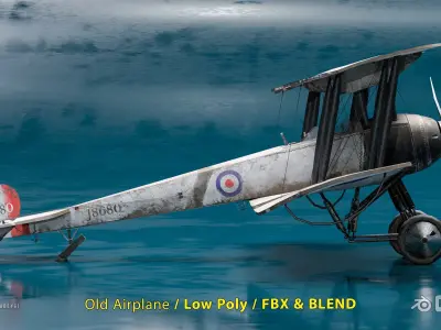 Old Aircraft Low-poly 3D model