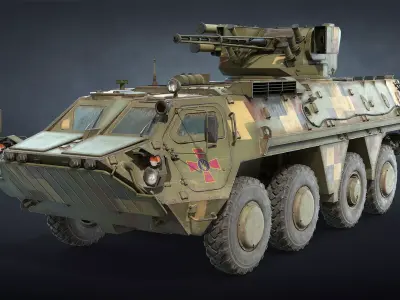 BTR-4E Game Ready military vehicle Low-poly 3D model