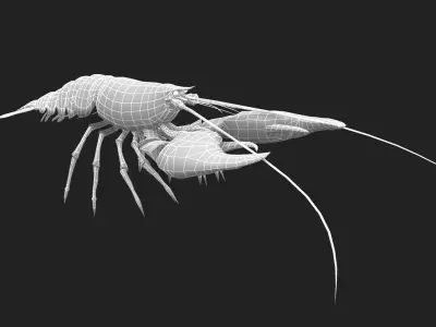 Animated crayfish Low-poly 3D model