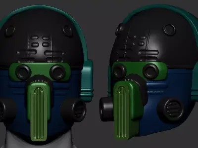 helmet high poly sculpt 3d printable  3D model 186