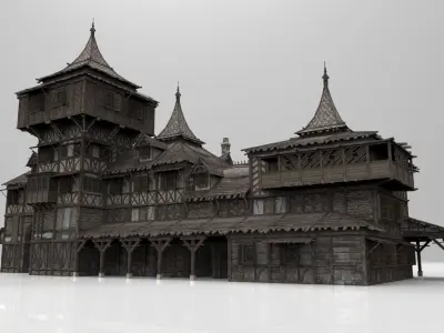 Medieval house fantasy 21 Low-poly 3D model