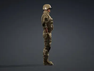 Professional SWAT Soldier Game Model 3D model