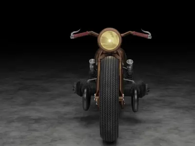 Custom Rat-Rod Bobber Motorcycle Low-poly 3D model