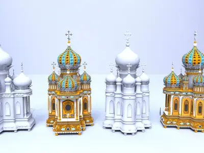 Cartoonish Church Free low-poly 3D model