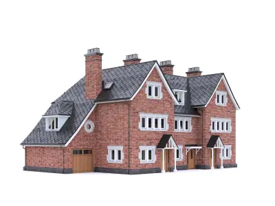English Brick House 03 Low-poly 3D model