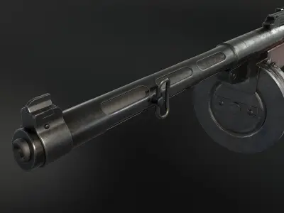 KP31 Submachine Gun Low-poly 3D model