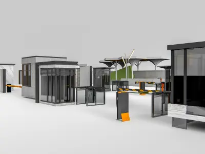 Security guard booth 1 3D model