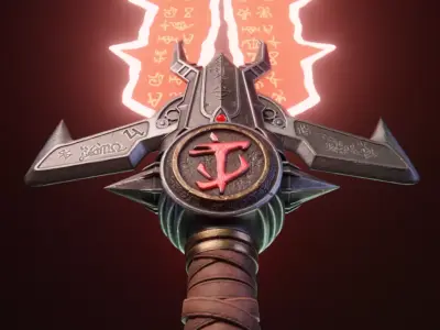 The crucible sword DOON ENTERNAL Low-poly 3D model