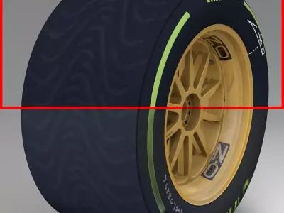 18 inches intermediate rear tyre Low-poly 3D model