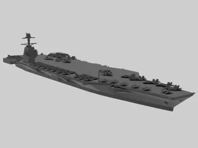 USS Gerald R Ford - Model for small scale printing 3D print model