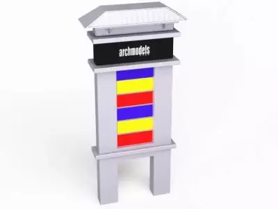 Modern Business Group Advertisement Board 3D model