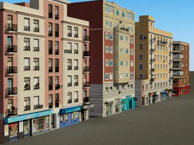 Building Collection 71 - 80 Low-poly 3D model