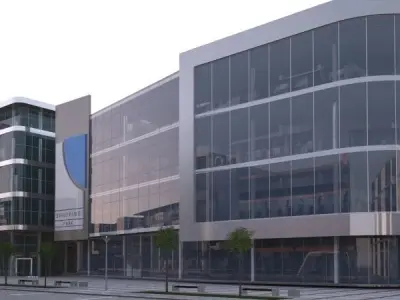 Shopping street - boulevard 3D model