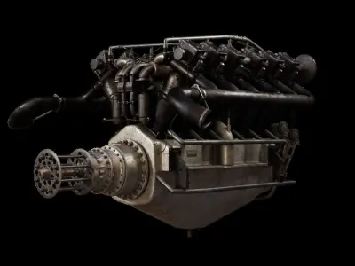 Aircraft Engine V-Type 3D model
