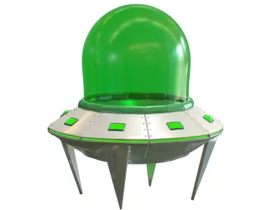 Cartoon UFO  Low-poly 3D model