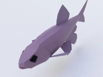 Zacco platypus fish low poly 3d model  Low-poly 3D model