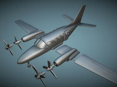 Cessna 441 Conquest II - 3D Printable Model 3D print model