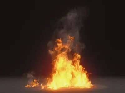 Simple Fire Pack 10 Animated VDB Models 3D model