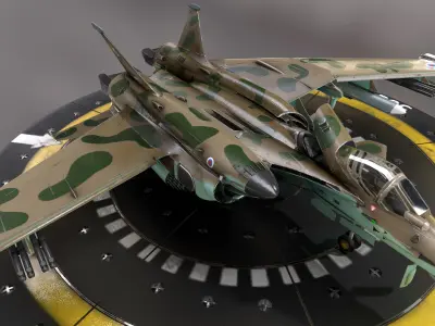 Boomerang ground attack airplane Low-poly 3D model