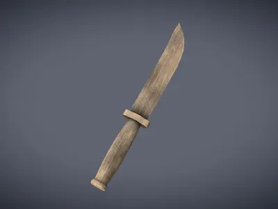 Wooden Knife Low-poly 3D model
