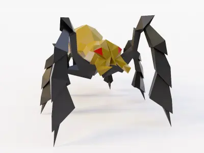  soldier Spider low poly 3d model  Low-poly 3D model