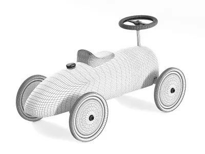 Vintage Racing Pedal Car Model 3D model