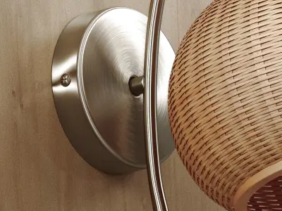 Rattan wall lighting Free 3D model