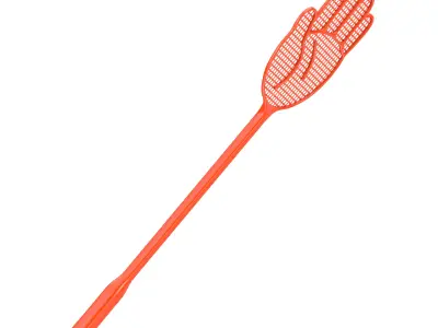Orange Fly Swatter in Shape of Hand 3D model