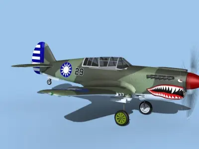 Curtiss P-40N Tomahawk China 3D model