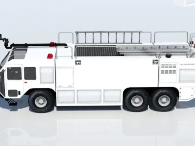 Oshkhosh ARFF T3000 Firetruck 6x6 Low Poly Emergency Blank Low-poly 3D model