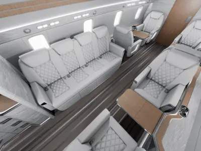 Private Jet interior 3D model