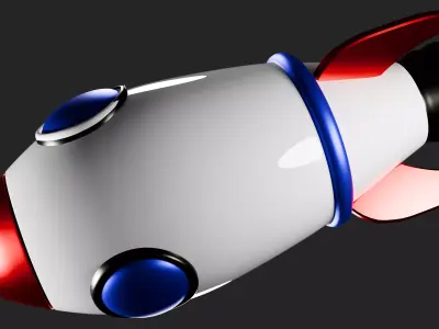 Stylized Rocket 3D Model Low Poly Sci-Fi Spaceship Free low-poly 3D model