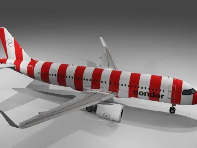 Condor airlines airbus a320neo 3d model Low-poly 3D model