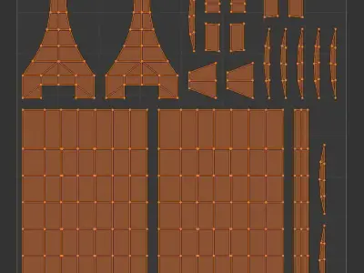 Road water barriers Free low-poly 3D model