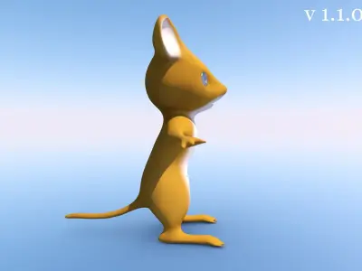 Standing Mouse Character Free low-poly 3D model