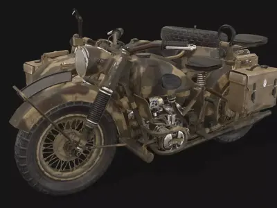 Motorcycles R75 Low-poly 3D model