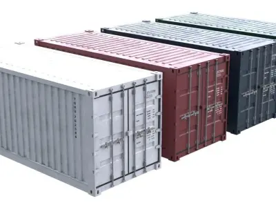Cargo Container 2B Low-poly 3D model