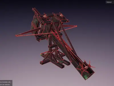 Ballista Lithobolos stone thrower Low-poly 3D model