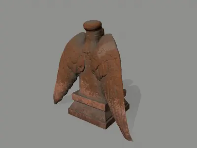 Angel egyptian statue with wings Low-poly 3D model