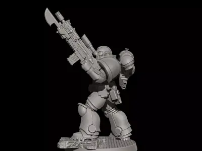 Sci-Fi Heavy Trooper STL Modular Power Armor 32mm Miniature V8 3D print model