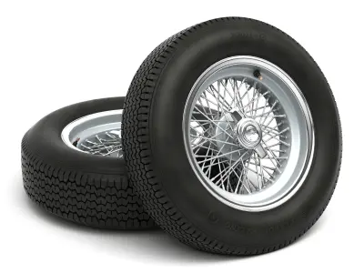 Dunlop CR48 tyres - Borrani rims 3D model
