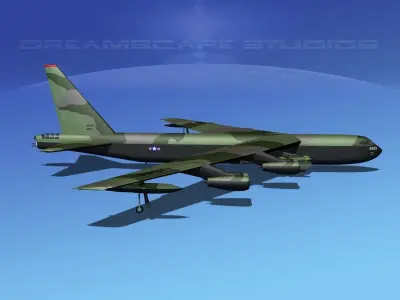 Boeing B-52D Stratofortress V04 3D model