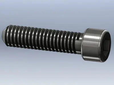 M4x16 round head metal screw Free 3D model