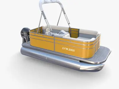 Pontoon Boat v3 3D model